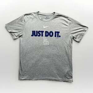 The Nike Tee Shirt Mens Large Gray LA Los Angeles Just Do It Logo Spellout
